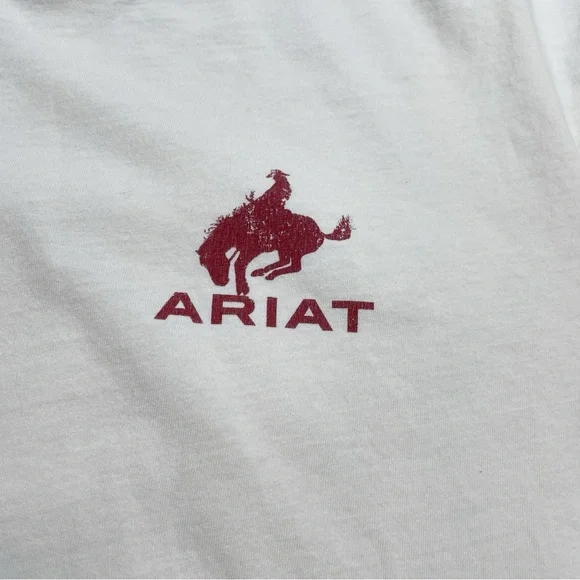 Ariat Men’s Off White Logo Short Sleeve T-Shirt - Picture 3 of 5